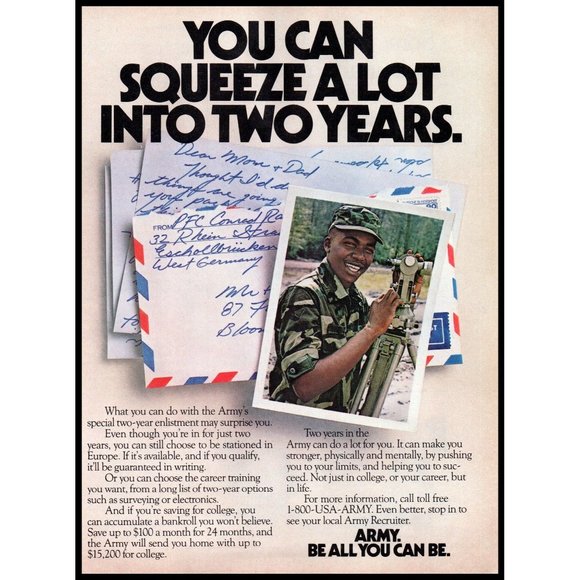 1984 US Army Recruiter Recruiting Vintage Print Ad Soldier Go Army Wall Art - Picture 1 of 1